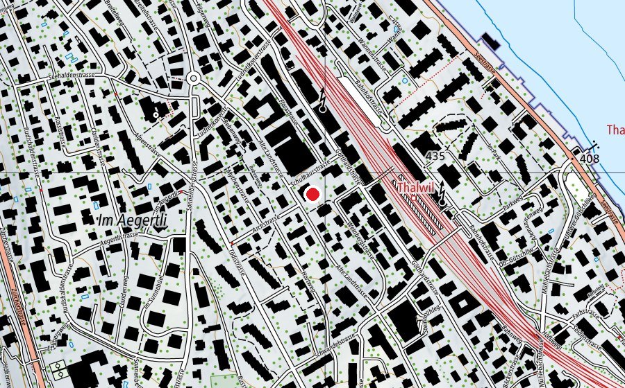 Carte indiquant l’emplacement de Ludretikon (École)