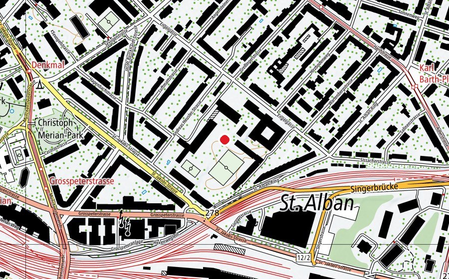 Map showing the location of Luftmatt (School)