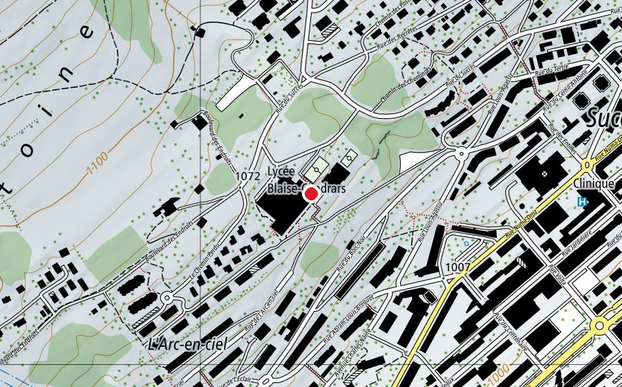 Map showing the location of Lycée Blaise-Cendrars (School)