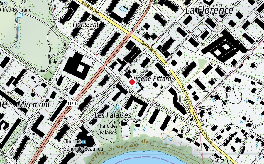 Mappa con la posizione di Lycée Rodolphe Töpffer (Scuola)