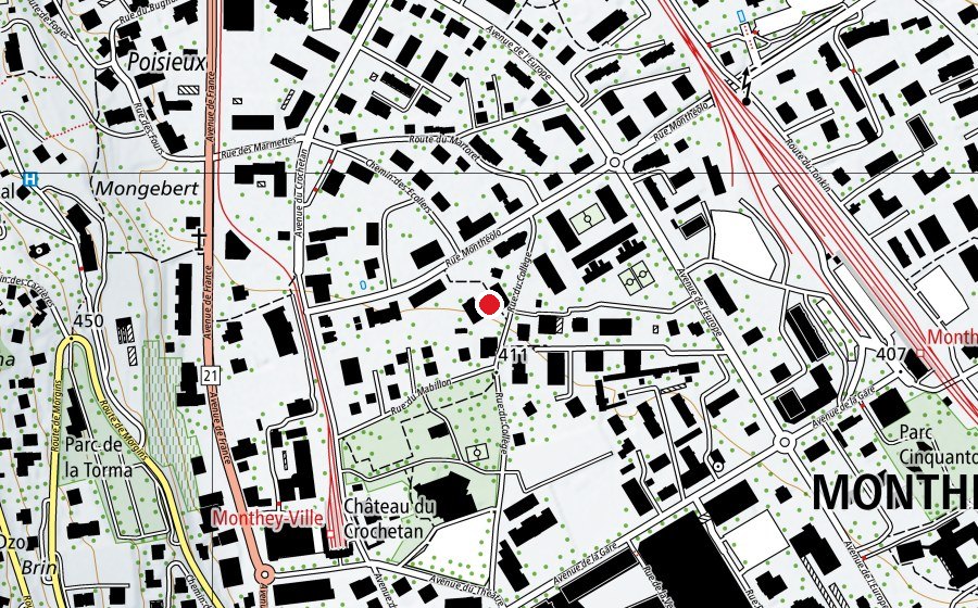 Carte indiquant l’emplacement de Mabillon 3 (École)