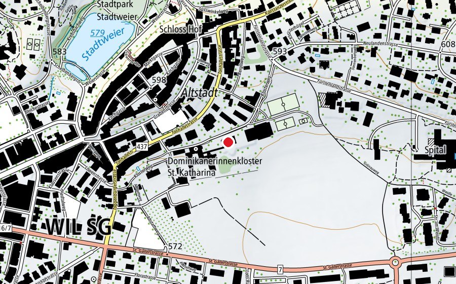 Carte indiquant l’emplacement de Mädchensekundarschule St.Katharina (École)