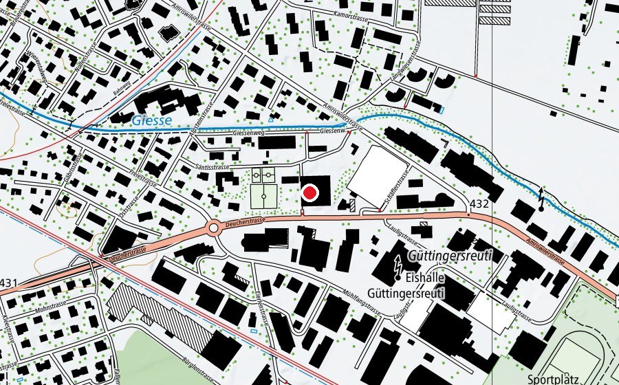 Carte indiquant l’emplacement de Martin-Haffter-Schulhaus (École)