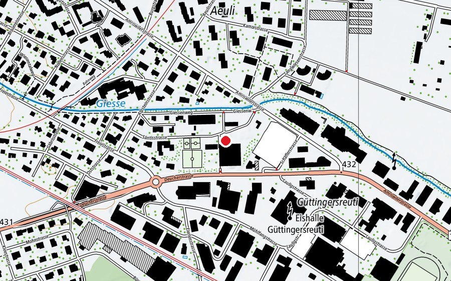 Map showing the location of Martin Hafter Schulhaus (School)