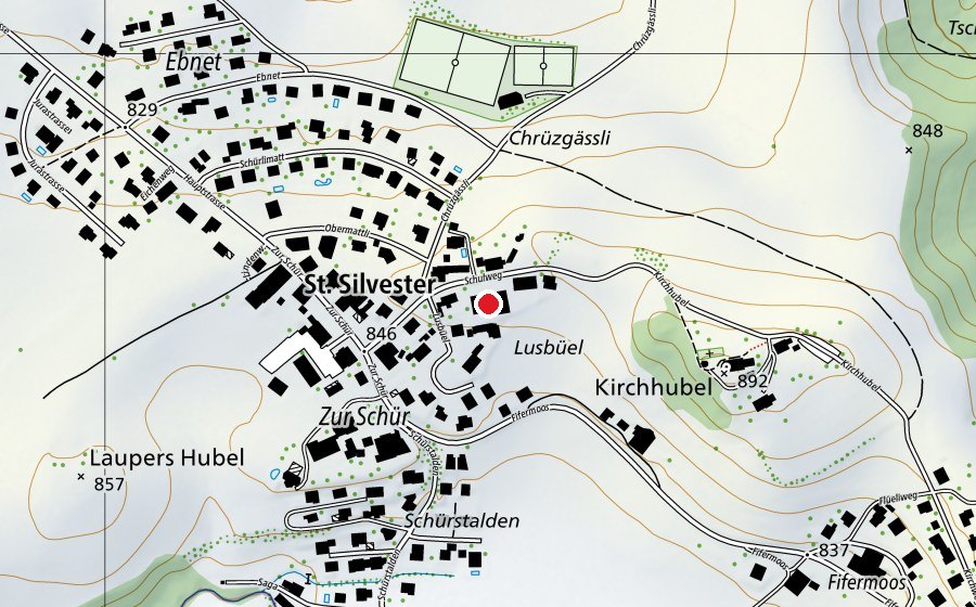 Mappa con la posizione di Mehrzweckhalle (Scuola)