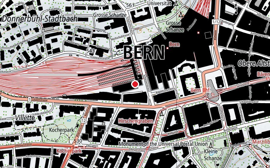 Mappa con la posizione di Migros Klubschule Welle 7 (Scuola)