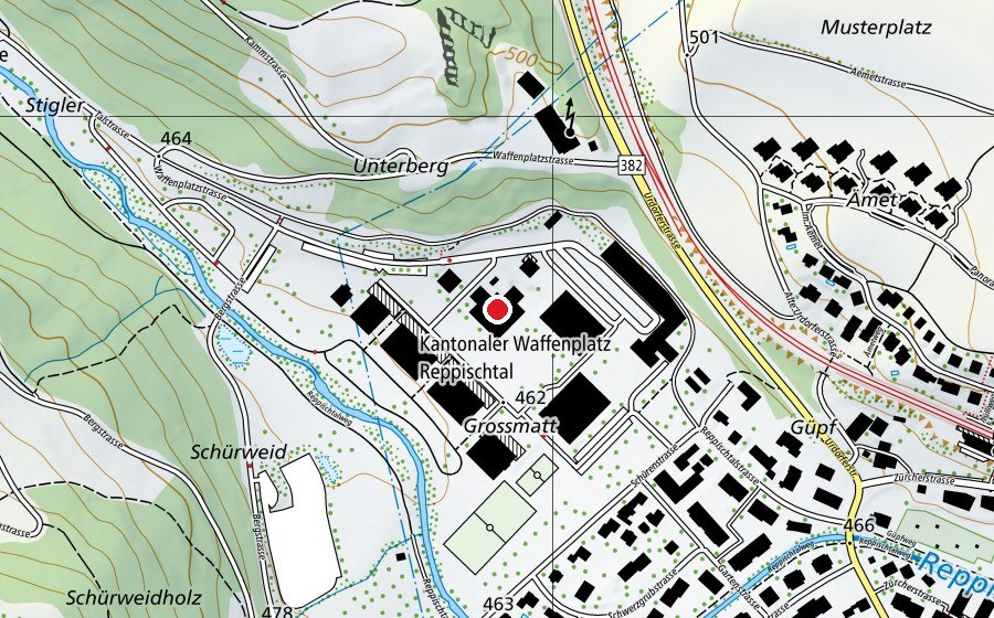 Mappa con la posizione di Militärakademie ETH Zürich (MILAK) (Scuola)