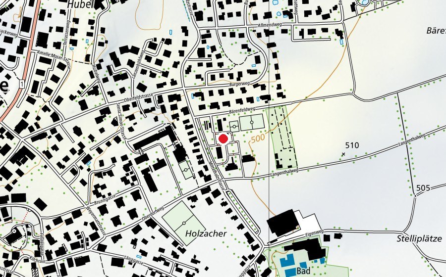 Carte indiquant l’emplacement de Mittelholz (École)