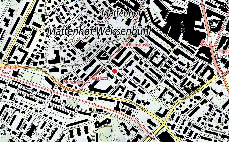 Karte mit dem Standort von Montessori Schule Bern (Schule)
