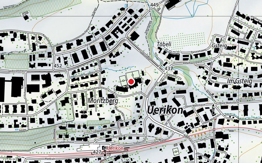 Map showing the location of Moritzberg (School)