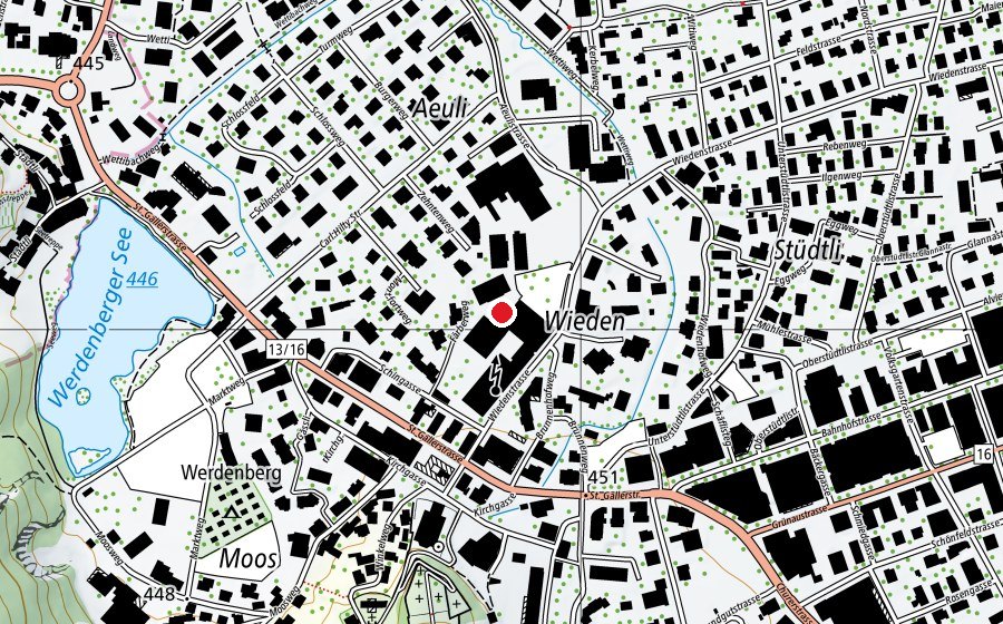 Map showing the location of MPA Berufs- und Handelsschule (School)