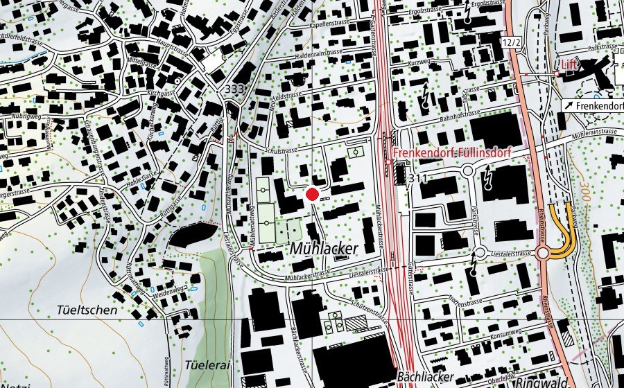 Carte indiquant l’emplacement de Mühleacker (École)