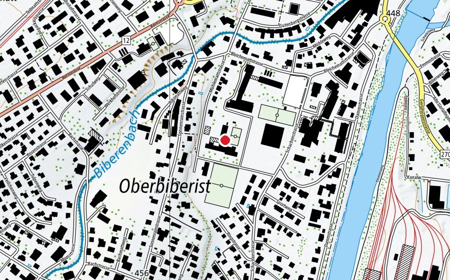Map showing the location of Mühlematt (School)