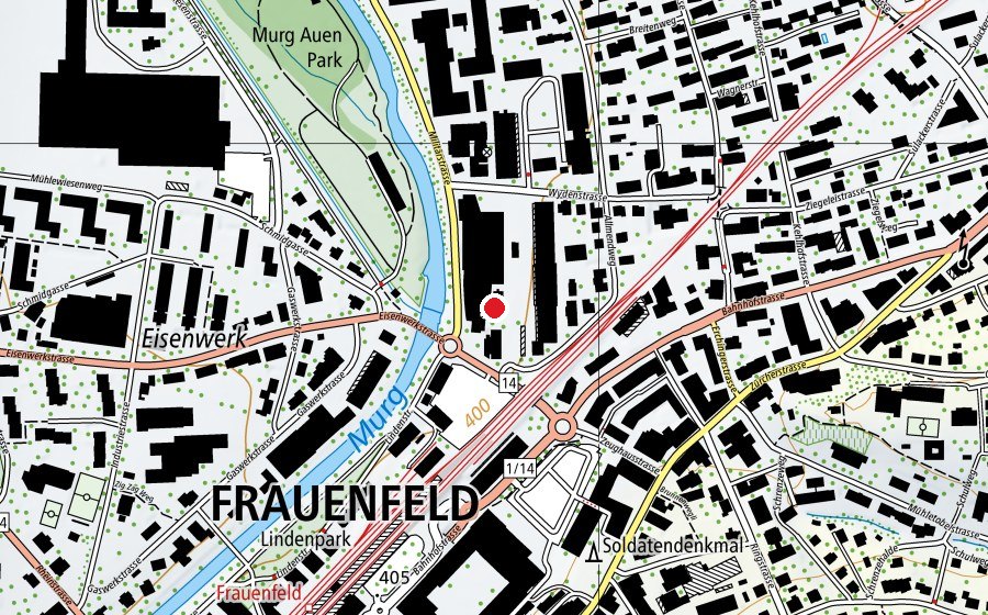 Map showing the location of Musikschule (School)