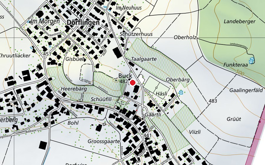 Mappa con la posizione di Neues Schulhaus (Scuola)