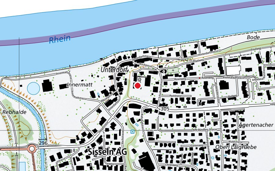 Map showing the location of neues Schulhaus (School)