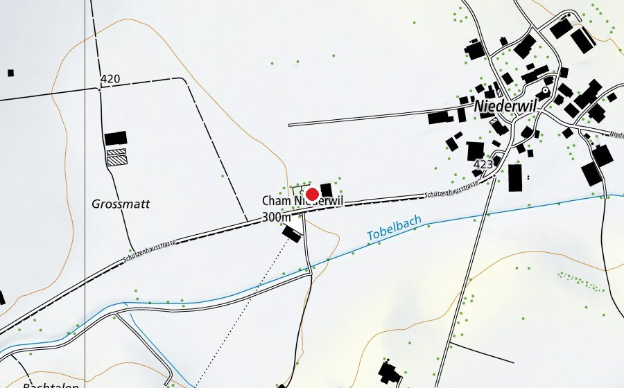 Carte indiquant l’emplacement de Niederwil (École)