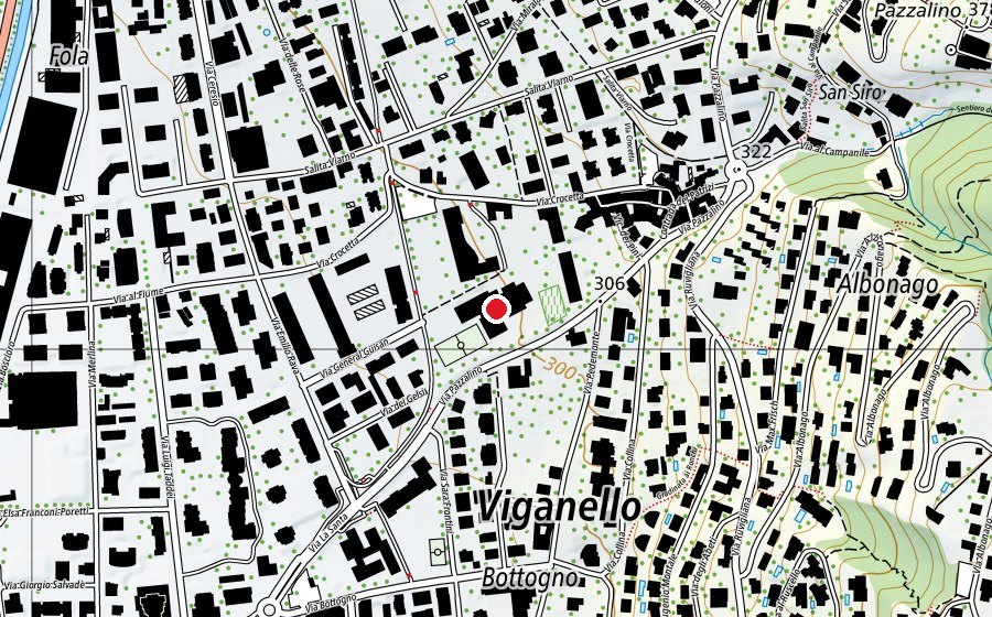 Map showing the location of Nuovo Centro Scolastico Viganello (NCS) (School)