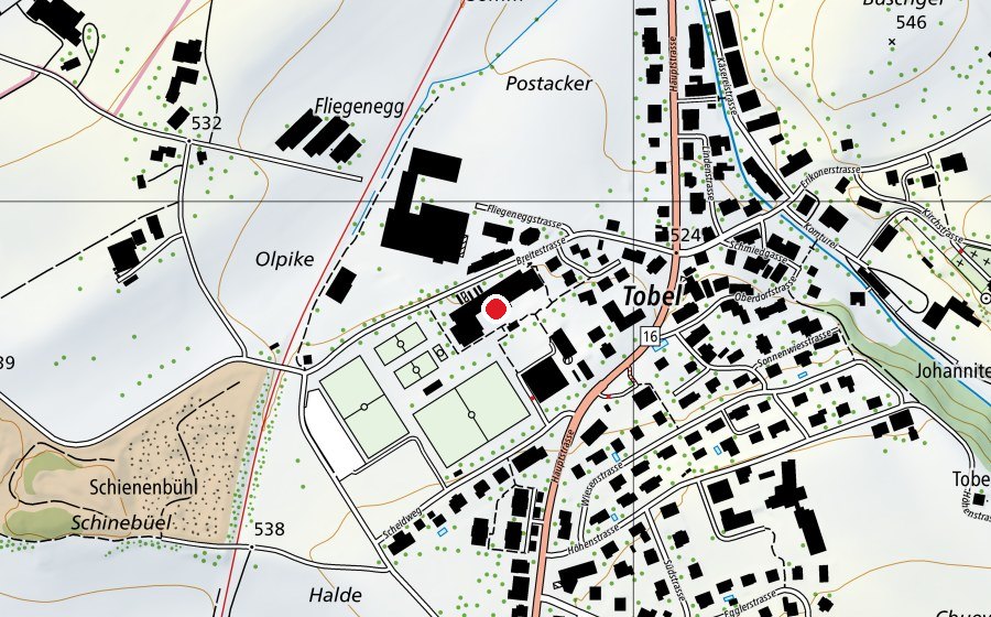 Map showing the location of Oberstufe Affeltrangen (School)