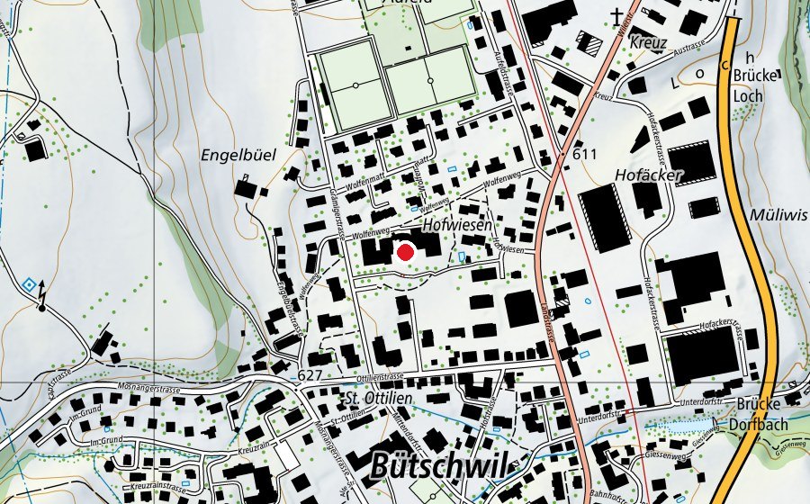Map showing the location of Oberstufe BuGaLu (School)