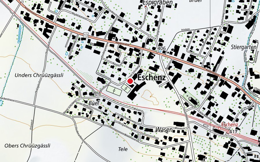 Carte indiquant l’emplacement de Oberstufe Eschenz (École)
