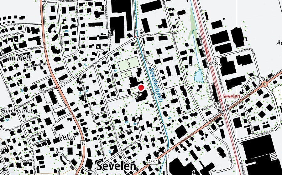 Map showing the location of Oberstufe Galstramm (School)