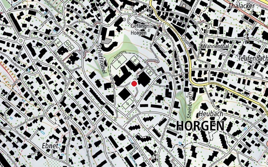 Karte mit dem Standort von Oberstufe Horgen (Schule)