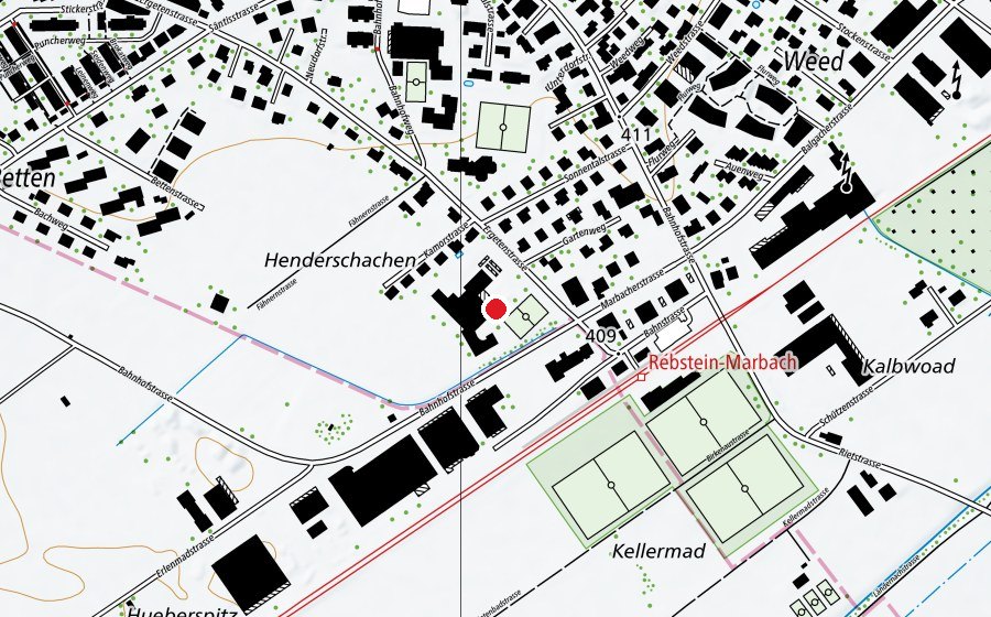 Mappa con la posizione di Oberstufe Rebstein - Marbach (Scuola)