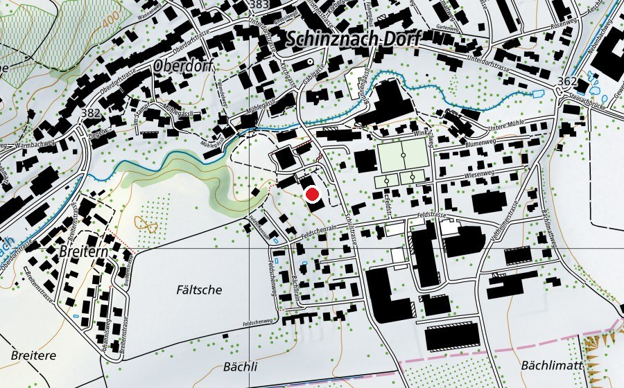 Mappa con la posizione di Oberstufe Schinznach (Scuola)