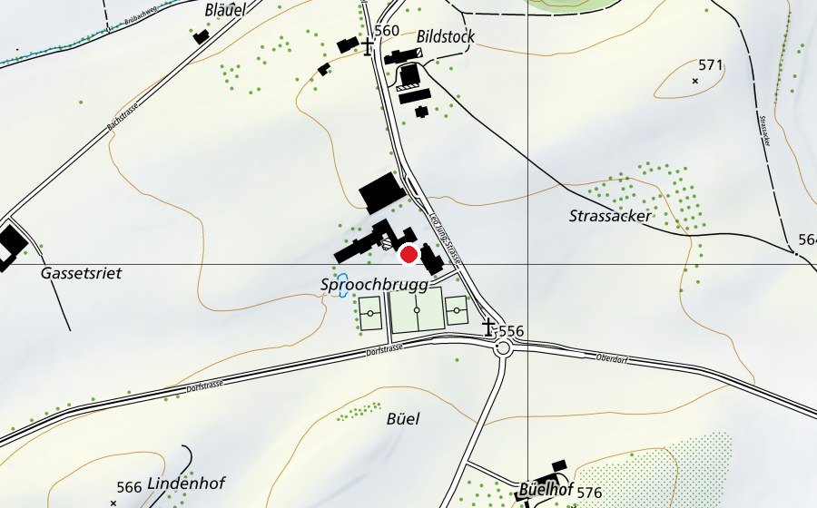 Carte indiquant l’emplacement de Oberstufe Sproochbrugg (École)