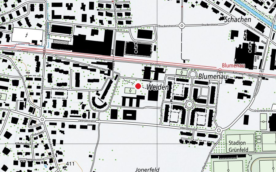 Mappa con la posizione di Oberstufe Weiden (Scuola)