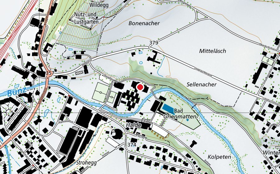 Mappa con la posizione di Oberstufe Wildegg (Scuola)