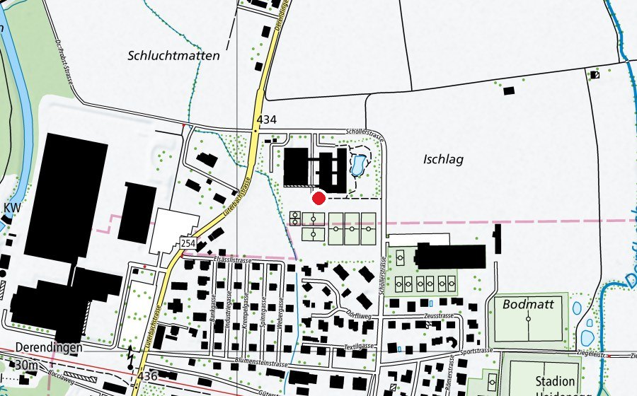 Carte indiquant l’emplacement de Oberstufen Zentrum Derendingen - Luterbach (École)