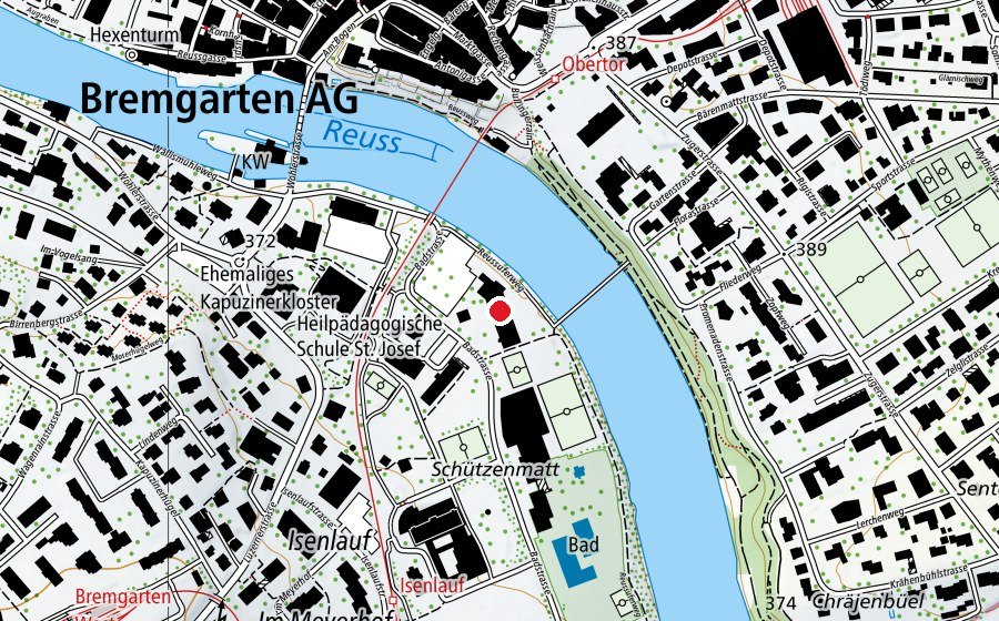 Map showing the location of Oberstufenschule Bremgarten (School)