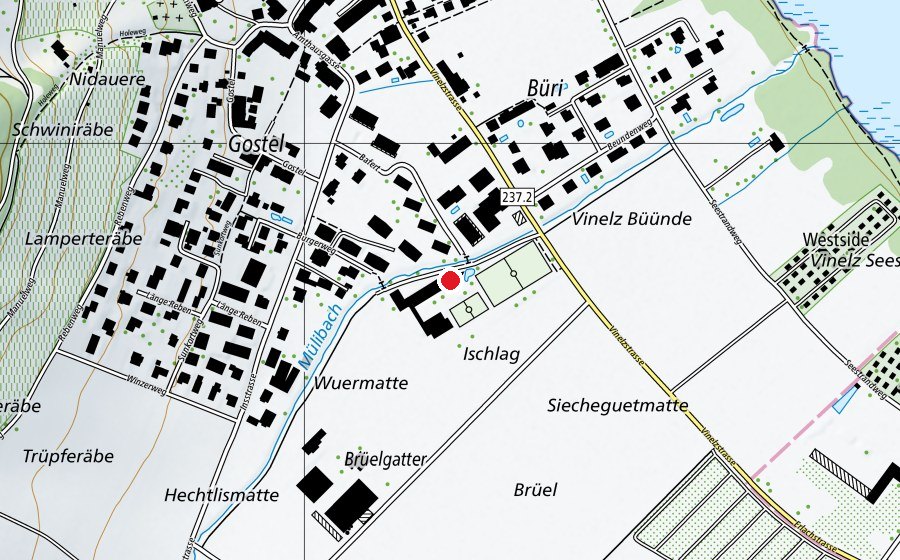 Map showing the location of Oberstufenschule Erlach OSSE (School)