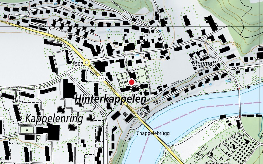 Mappa con la posizione di Oberstufenschule Hinterkappelen (Scuola)