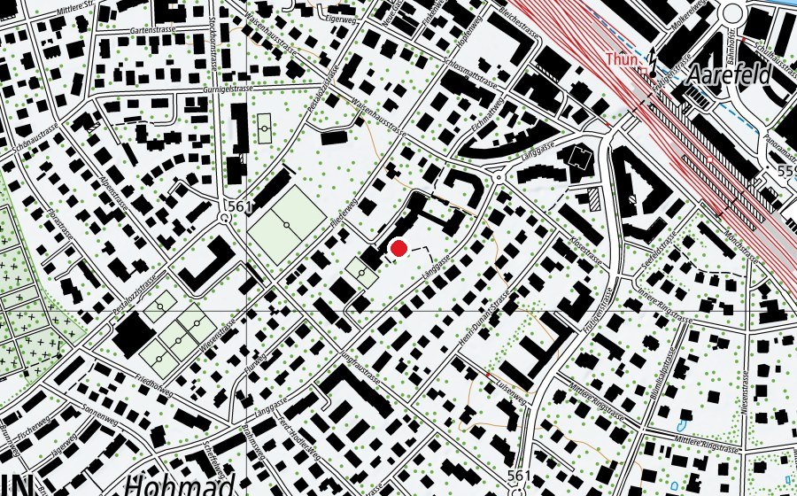 Map showing the location of Oberstufenschule Länggasse (School)