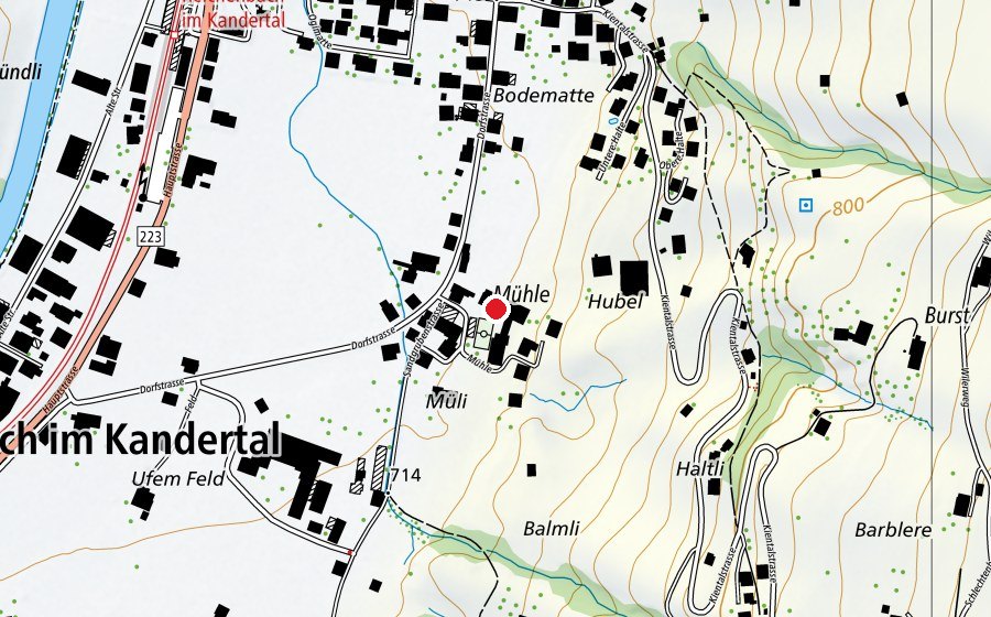 Carte indiquant l’emplacement de Oberstufenschule Müli (École)