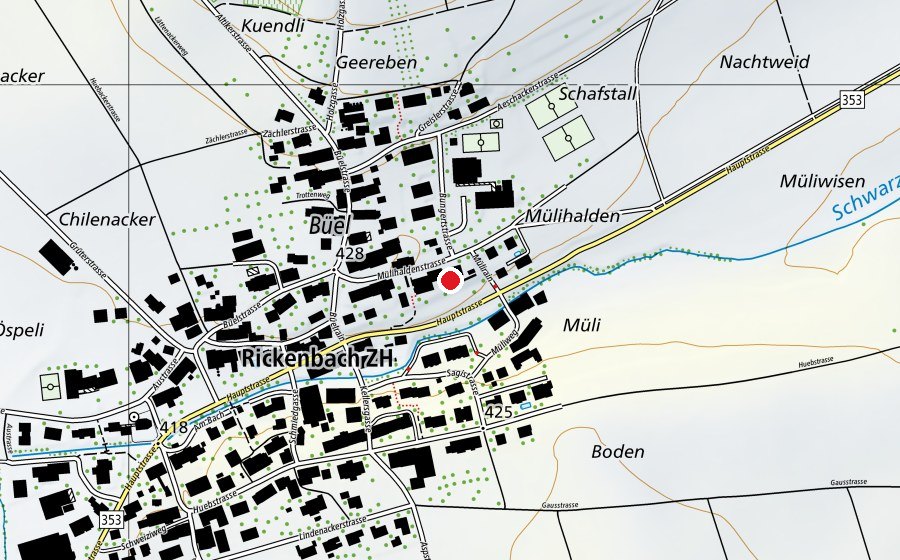 Carte indiquant l’emplacement de Oberstufenschule Mülihalde (École)