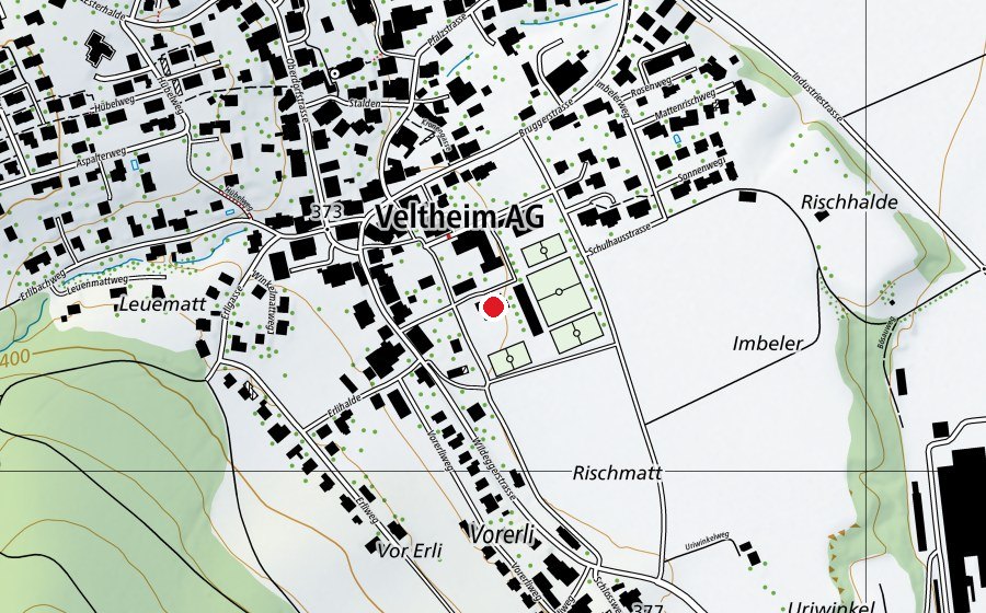Mappa con la posizione di Oberstufenschule Veltheim (Scuola)