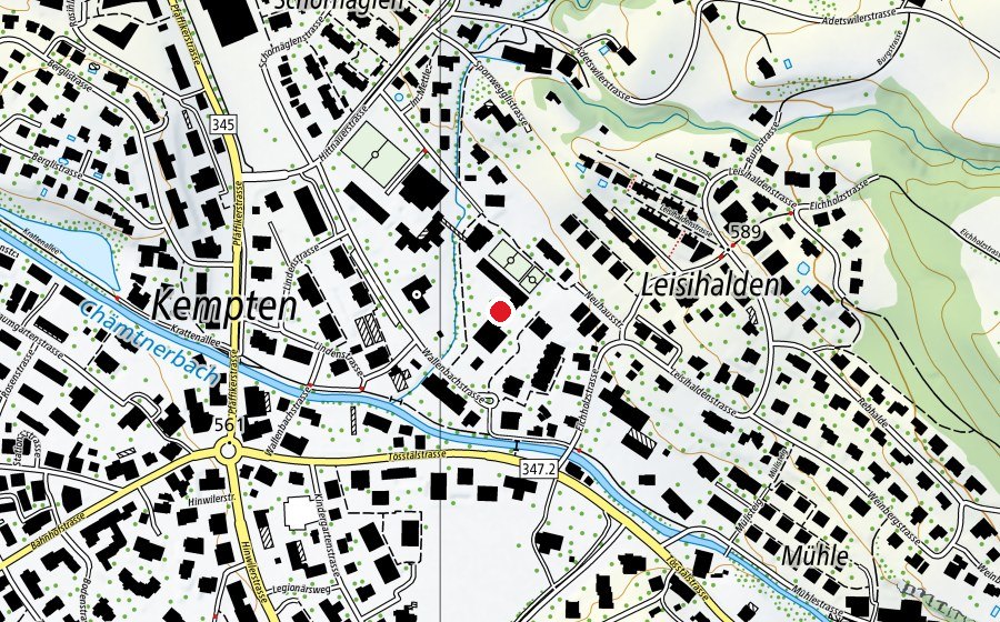 Mappa con la posizione di Oberstufenschulhaus Walenbach (Scuola)