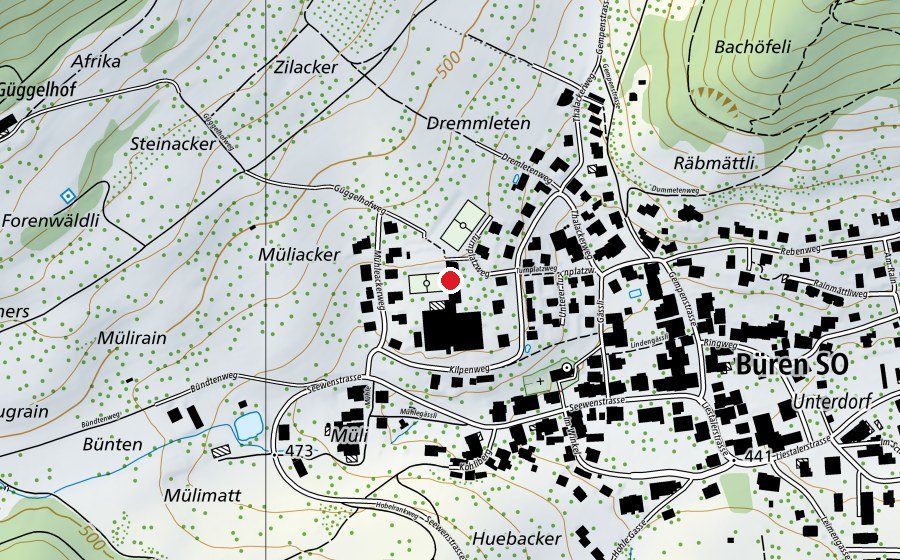 Carte indiquant l’emplacement de Oberstufenzentrum Dorneckberg (École)