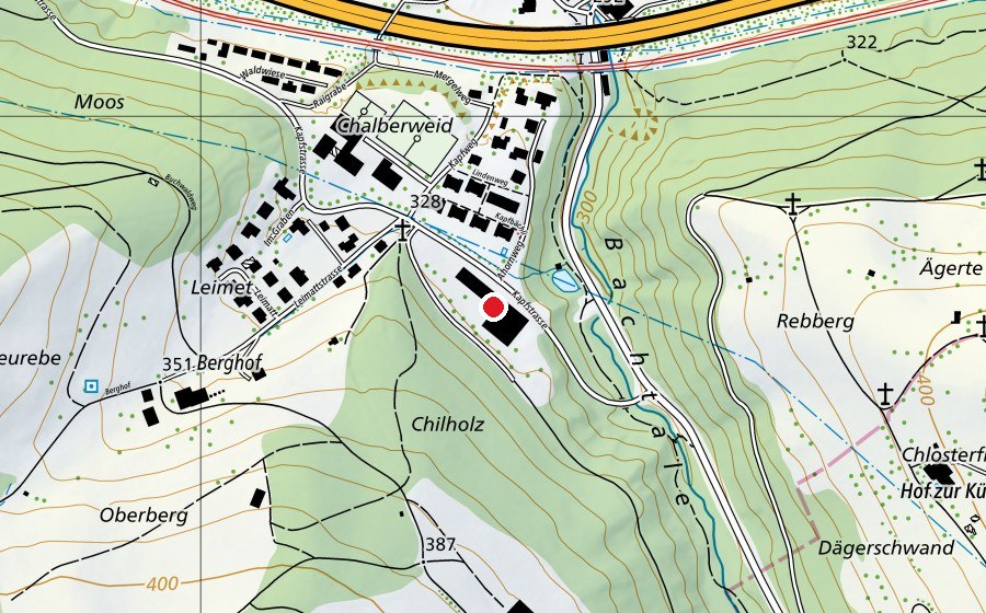 Map showing the location of Oberstufenzentrum Fischingertal (School)