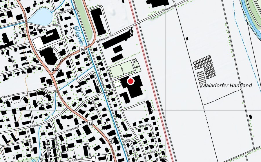 Mappa con la posizione di Oberstufenzentrum Flös (Scuola)