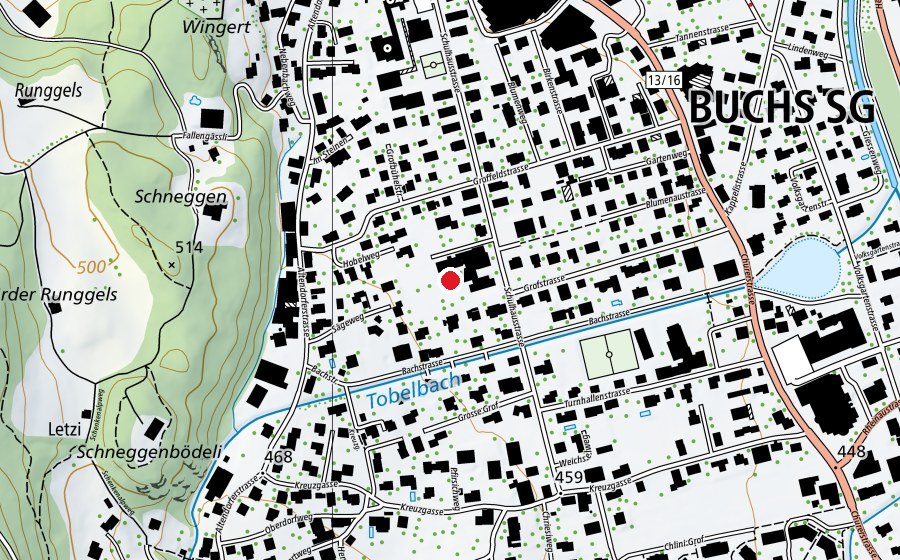 Carte indiquant l’emplacement de Oberstufenzentrum Grof (École)