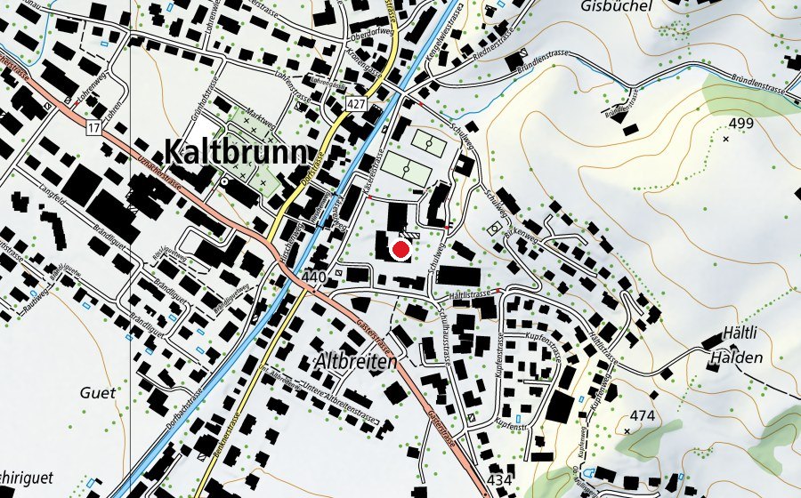 Mappa con la posizione di Oberstufenzentrum Kaltbrunn (Scuola)