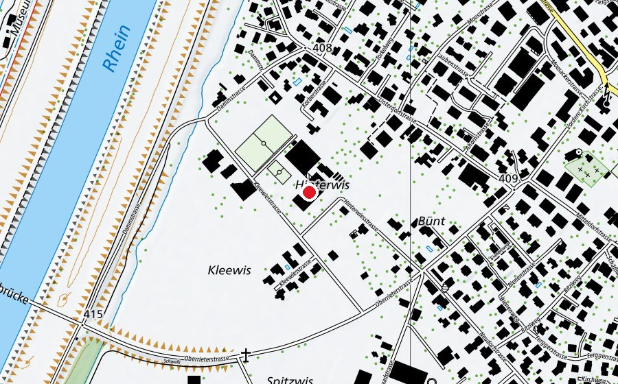 Karte mit dem Standort von Oberstufenzentrum Kleewies (Schule)