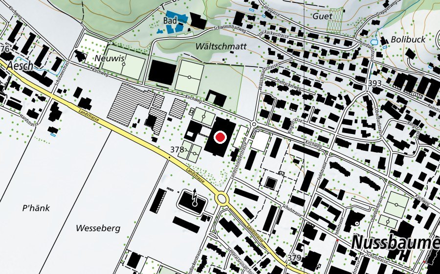 Karte mit dem Standort von Oberstufenzentrum (OSOS) (Schule)