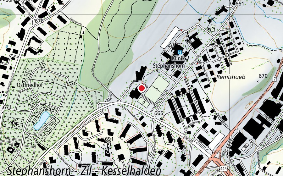 Map showing the location of Oberstufenzentrum Zil (School)