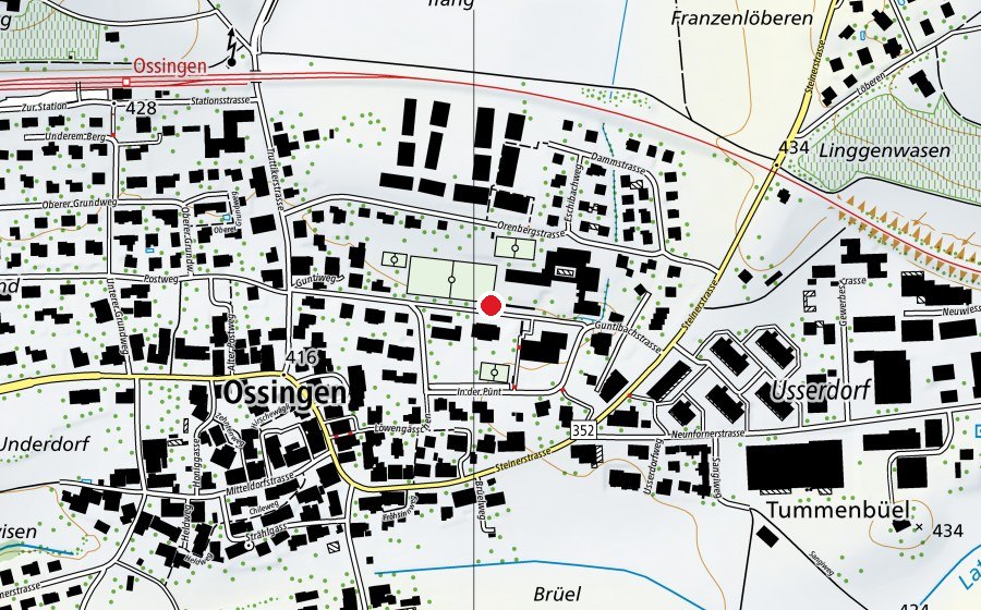 Map showing the location of Orenberg / Pünt (School)
